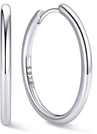 ChicSilver Ohrringe Silber 925 Creolen 20mm Damen Frauen Helix Piercings Silber Ohrringe Hypoallergen
