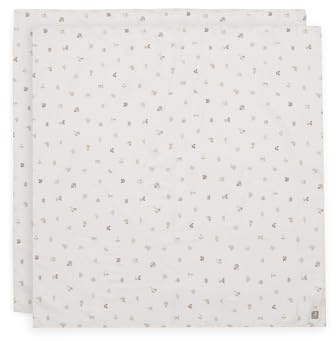 Jollein Mulltücher Baby – Animal Friends – 2er Pack – 115x115cm – 100% Baumwolle – Spucktücher Baby – Babydecke Musselin – OEKO-TEX Zertifiziert