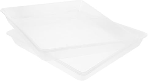 SHINEOFI 2 pièces Lot Plateaux Carrés Plastique pour Pots Fleurs Bac de Drainage Robuste pour Plantes Intérieur et Extérieur Plateau de Récupération Eau Transparent pour Hydroponie