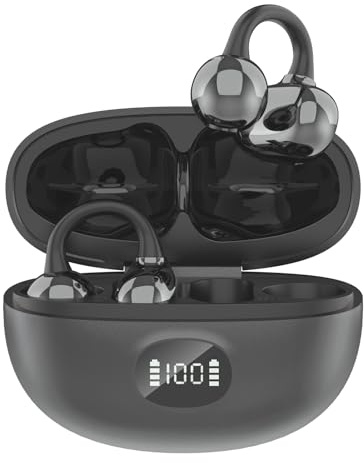 Auriculares Bluetooth Inalámbricos, Audífonos de Oreja Abierta, Clip para Orejas, 4,5g Ultraligeros,Bluetooth 5.49, Audio Direccional,45h Autonomía, iOS y Android,Ideal para Llamadas,Oficina y Deporte