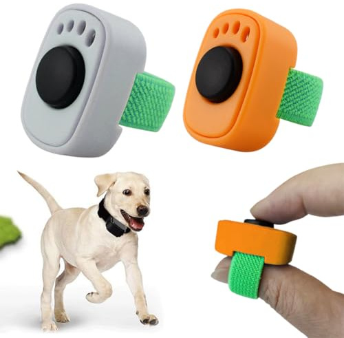 YAYNO 2 Stück Hundetrainings-Clicker-Set Praktisches Zubehör für das Hundetraining Clicker für das Training von Haustieren Geeignet für Katzen und Hunde (Weiß/Orange)