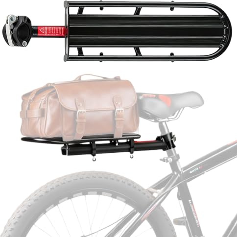 Gepäckträger Mountainbike, Fahrradgepäckträger aus Aluminiumlegierung und Leicht Gepäckträger Fahrrad Hinten Verstellbar mit Schnellspanner Passend für MTB Rennrad Citybike 10 Kg