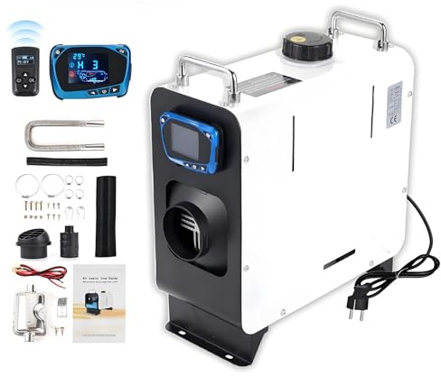 BOGJFC Kit Riscaldatore Aria Diesel 2–8KW 12V/24V/220V Tutto-In-Uno Riscaldatore Parcheggio Con Display LCD Telecomando Bidirezionale Per Auto Camion Barca Camper Riscaldamento Rapido