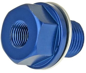 Vis adaptatrice vidange d'huile M14x1,25 vers PT1/8 pour sonde température | Conçue afin d'installer les capteurs thermiques Koso à pas PT 1/8; raccord fileté M14 x 1,25 inclus, contenu: 1 pièce fournie