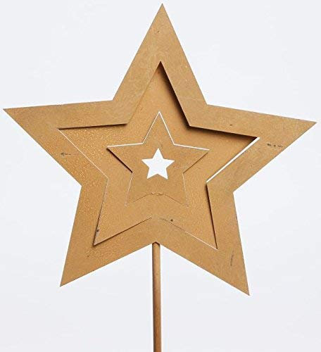 dekorativer und stimmungsvoller Deko-Stecker Garten-Stecker Stern Metall rostig