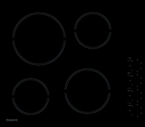 Hotpoint 58cm 4 Zone Knob Control Ceramic Hob