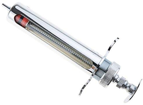 EatingBiting 20ml Reusable Stainless Steel Hypodermic Veterinary Animal Syringe Glass for Lab/Quality Stainless Steel/Simple Structure/with Locking Screws Simple Operation
