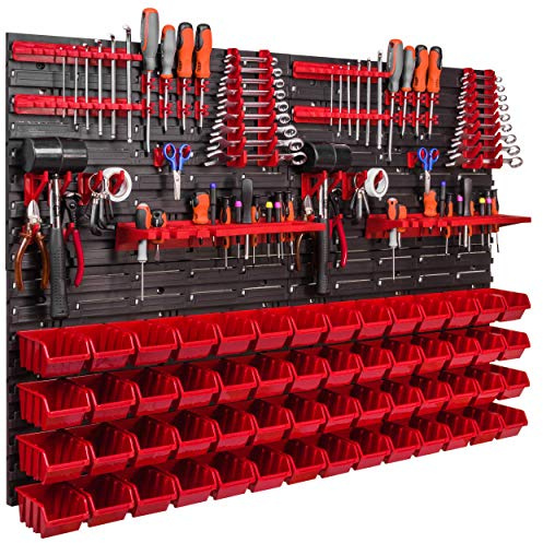 ITBNN600x4-U2020-NP4-R444 Étagère murale, 1152 x 780 mm, système de stockage avec supports à outils, boîtes empilables, de rangement, panneau mural extra solide, rayonnage extensible