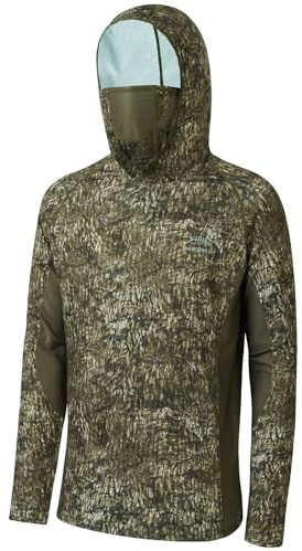 BASSDASH UPF 50+ Men’s Hunting Shirts with Mask Long Sleeve Camo Fishing Hoodie