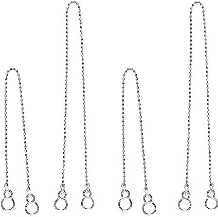 Catena a sfere per lavandino, tappo di scarico, catena in acciaio inox 304, tappo di scarico per cucina, bagno, con gancio (lunghezza della catena 30 cm, 45 cm, diametro 3 mm) - 4 pezzi