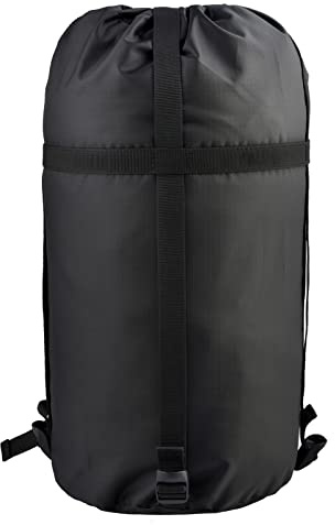 Azarxis Saco de compresión Ultraligero Resistente al Agua, Bolsa de Almacenamiento para Ahorrar Espacio para Viajar, Acampar, Senderismo, mochilero (01 Negro - L)