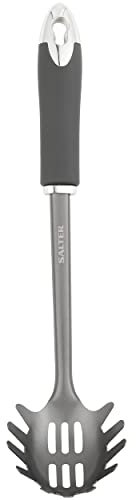 Salter BW11067EU7 Cosmos Spaghettilöffel, Edelstahl Küchenutensil, Nudellöffel, Nudelkelle, Soft-Touch-Griff mit Aufhängeöse mit Aufhängender Haken für einfache Aufbewahrung, BPA-Frei