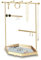 Organisateur de Bijoux en Acier Inoxydable | Plateau Miroir | Élégant Porte Arbre Chic Boucles d'Oreilles & Accessoires | Idéal Bracelets & Colliers | Présentoir Doré Exquis | 24*12*29cm(Or Percé)