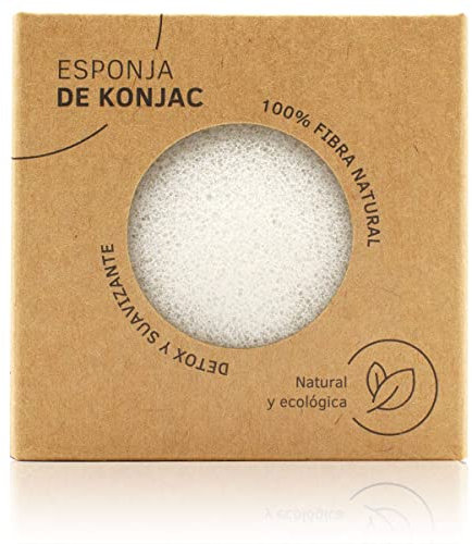 Esponja Konjac Natural. Limpieza y Exfoliación Suave Facial. Todo tipo de Pieles. Exfoliante Reutilizable y Ecológica. Fibras Vegetales. Piel Tersa, Suave y Luminosa.