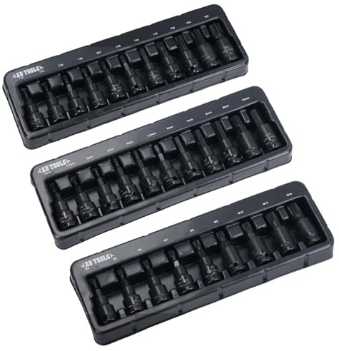 AB Tools 3/8-Zoll-Antrieb, Schlagbohrer, flach, Sechskant, Torx, Stern + Spline, 31-teiliges Set