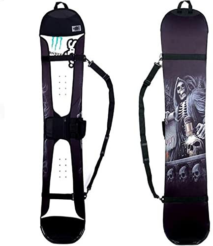 WEALTHY73 Tragbare Furnierschutzhülle Allround-Snowboardtasche Aufbewahrungstasche für Skiausrüstung Elastisches SBR-Gewebe, Wasserdicht und Verschleißfest, Ghost,160CM