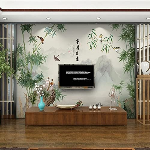 XAONUO Antiguo Fotomurales Xxl Vendimia Planta Bambú Fotomural Tv Foto Mural Pared 3D 250X175Cm Fotomurales Decorativos Papel Tapiz Estéreo 3D Fotomurales 3D Fotomural Vinilo Papel Pintado