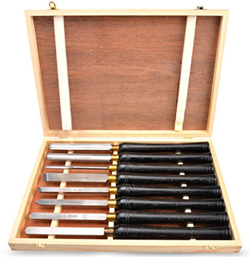 8 pièces ensemble de ciseaux de tour à bois outils de tournage gouge à bois outils de tour de lance de séparation en biais ensemble de ciseaux à bois, ensemble de gouges travail du bois coupe de