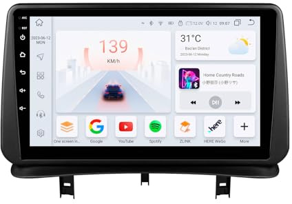Hizpo Android 13 Car Radio per Renault Clio 3 2005-2014, 8-Core 4G + 32G GPS Navi 9-Inch QLED Touchscreen con CarPlay Android Car Bluetooth WiFi 4G LTE DSP Specchio Link FM/AM