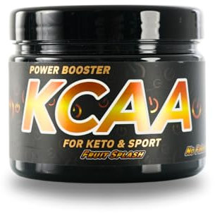 KCAA - Amino Booster für Keto - Energy Drink für Ketose - Ideal für ketogene Diät und Sporternährung - Ketogene Aminosäuren mit Taurin - endogene Ketone - zuckerfrei - Fruit Splash - 28 Portionen
