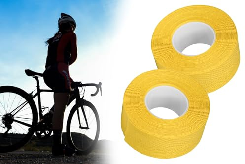 2x Fahrrad Lenkerband Gelb 2 x 260cm, Velox 100% Baumwolle Textil, robust, selbstklebend, MTB, Trekking, Kinderfahrrad Rennrad E-Bike