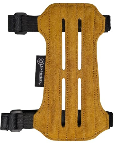 Premium Leather Archery Arm Guard Forearm Guard with Adjustable Velcro Strap,19cm Protective arm guard for both adults and kids for shooting & hunting