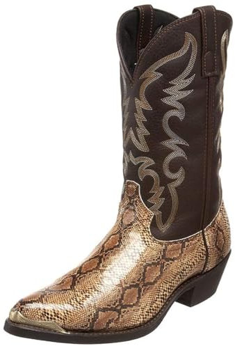 ticticlily Bottes Hommes Vintage Western Cowboy Bottes Décontracté Chaussures A Or 44 EU