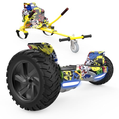 VOUUK Hoverboard mit App-Steuerung, 8.5-Zoll Hummer Hoverboard mit Kart Set, mit Bluetooth, geeignet für Erwachsene und Kinder Geschenke