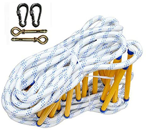 Rope Ladder,Fire Escape Ladder 2-7Shomes Emergency Fire Escape Ladder with Hooks/5M/16Ft