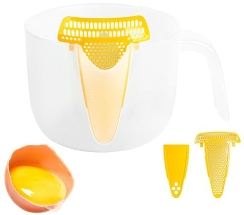 Misurini da cucina – 1 litro di liquido pastella ciotola misurino con 2 filtri, accurato scala chiara forniture da forno con manico, tazza di misurazione resistente per sbattere le uova