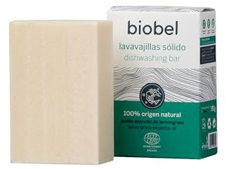 Biobel - Lavavajillas Solido Manual - 100% Natural - Limpia, Desengrasa y Abrillanta - Aroma de Limón - Indicado para Pieles y Manos Sensibles - Ideal para Utensilios de Cocina- 150g