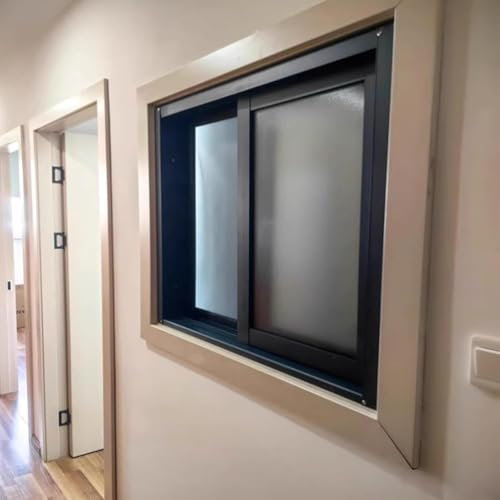 ZHFENGZHUZ Kellerfenster Kleines Fenster Ausstiegsfenster Aus Aluminium Mit Gehärtetes Glas Und Bildschirm Für Haus/spielhaus/Keller(Size:WxH 24x16in/60x40cm,Color:Dunkelgrau)