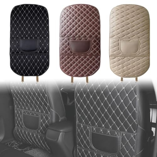 WJUSYH Auto Rücksitz Anti Kick Pad für Mercedes Benz CLA CLA220d CLA250e AMG CLA35 CLA45 CLA45S, Rückenlehnenschutz Auto Kick-Matte, mit Netztaschen, Schmutzabweisend, Pflegeleicht,B/Long-Black