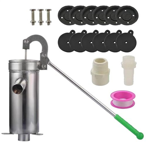 Deep Well Hand Pump - Courtyard Well Manual Pump - Ergonomic Pitcher Pump for Well, Manual Well Pump for Garden Yard Farm Industrial