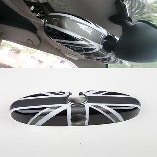 Compatible with Mini Cooper Accessories Decoration ABS Interior Rearview Mirror Cover Caps Shell Case (Union Jack G, R Series 2004-2014)
