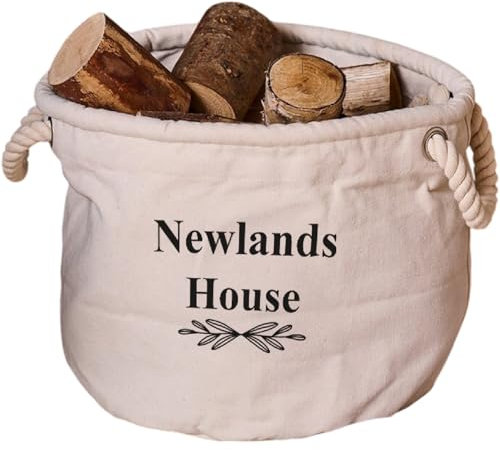 Personalised Log Basket Fireplace Storage Basket For Fire Wood Container House Cottage 40cm