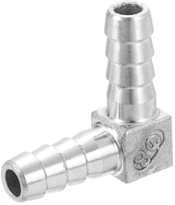 QUARKZMAN Raccord De Tuyau À Angle Droit 90 Degrés avec Embout De 8mm, en L en Acier Inoxydable 304 pour Systèmes À Vide, Connexions Industrielles, Équipements Pneumatiques, Argent