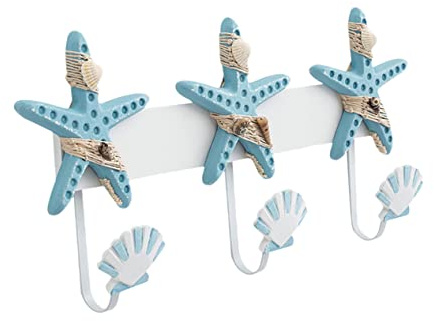 AKOOSY Ganchos Decorativos De Pared Estilo Mediterráneo Perchero Para Llaves y Ropa Soporte Resistente y Práctico Para Entrada y Decoración Del Hogar
