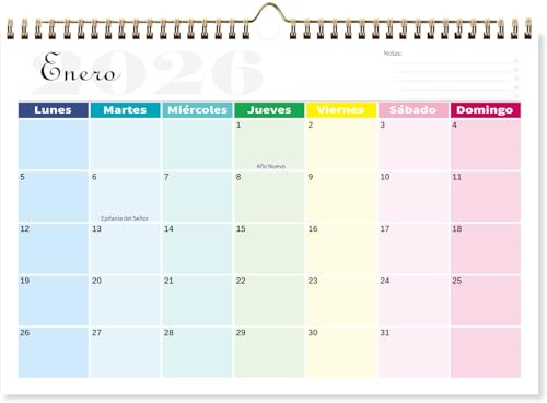 Saiwiimody Calendario 2026 Pared Calendario Mesa Julio 2025 y Diciembre 2026 Hoja por Dia Escribir Planificador Mensual Personalizado para Familiar Escolar Oficina 31 x 21 cm
