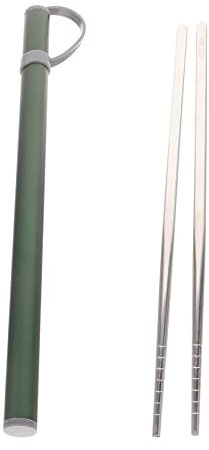TOYANDONA 2 Juegos De Palillos Chinos De Acero Inoxidable para Exteriores Palillos Pequeños para Cenas Bento De Camping Reutilizables con Estuche Cubiertos