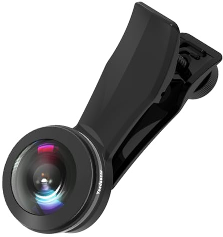 Veedzoens 200°Fisheye Lens with 17mm Thread Universal Phone Lens Clip for iPhone and Android Smartphones, Suitable for VR Live Streaming & Architectural Photography