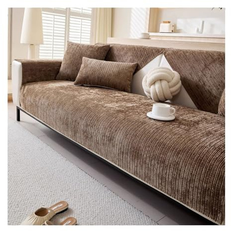 GGCYGG Sofa Überzug rutschfest,Brown,70x150cm | Sofa Cover Non-Slip, Maschinenwaschbar, Haustierfreundlich, Geeignet für 1 2 3 4 Sitzer sofabezug U-Form L-Form Ecksofa