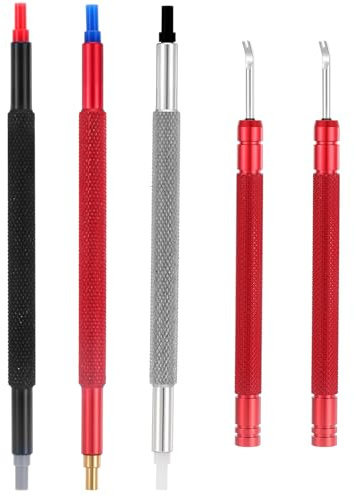 Gtziqa Lot de 5 outils de réglage des aiguilles d'horloger avec 3 presseurs d'aiguilles et 2 leviers de retrait d'aiguilles en acier inoxydable