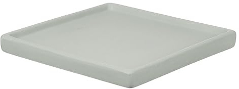 YELARXI Sottovaso quadrato in ceramica da 15 cm, per piante e fiori, adatto per esterni, interni, giardino, piantare, acqua, fiori, caffè, grigio chiaro