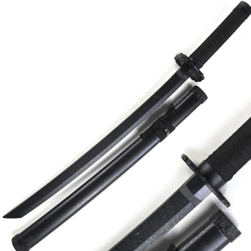 Samurajsvärd, böjd träningsbokken med mantel, Katana rekvisita för cosplay, display och samlingsdekor