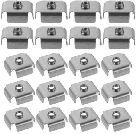 KOMBIUDA 200 Inserts Filetés Métalliques pour Tubes Carrés 25x25 Mm M6 en Tôle D'acier, Écrous Carrés D'insertion pour Tube Soudé, Lot de 200 Pièces, Fixation Sécurisée pour