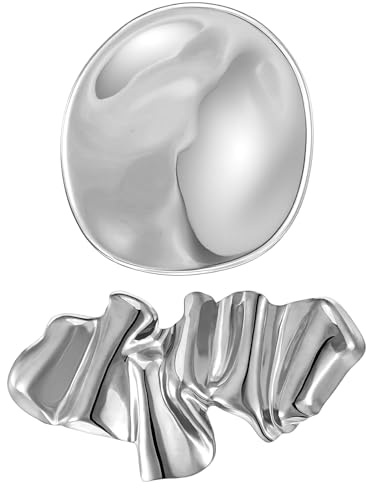 XLIUAX 2 Stück Gold Unregelmäßige Brosche, Geometrische Metal Brosche Stilvolle Anstecknadel für Damen Mantel Abendkleid Schmuck