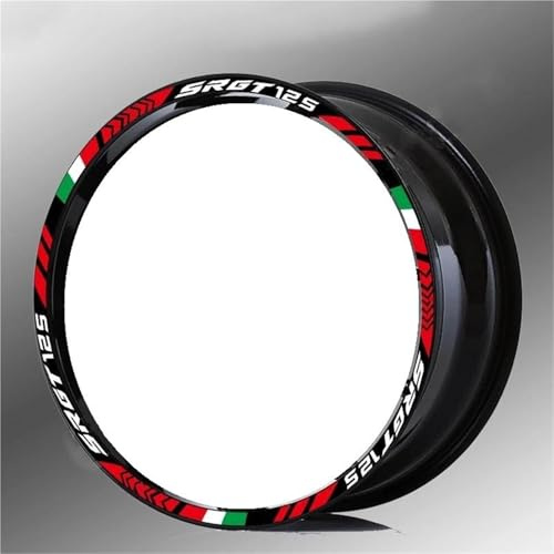 Pegatinas Llantas Moto Adhesivos Reflectantes para Llantas Motocicleta para Aprilia SRGT125 SRGT SR GT 125 14 Pulgadas. Incluye Cinta Adhesiva Decorativa Ruedas Calcomanías Kit