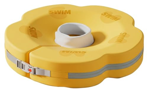 Xoeryoy Baby-Halsschwimmer für 0–6 Monate – Verstellbarer und sicherer Schwimmschwimmer mit weichem Kragendesign, auslaufsicher für sicheren Wasserspaß (gelb)