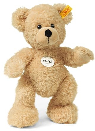 Steiff Teddybär Fynn beige 28 cm, Teddy-Bär zum Kuscheln und Spielen für Kinder, aus kuschelweichem Plüsch, Stofftier-Teddy beweglich & waschmaschinenfest
